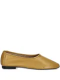 BY FAR square-toe leather flats - Yellow