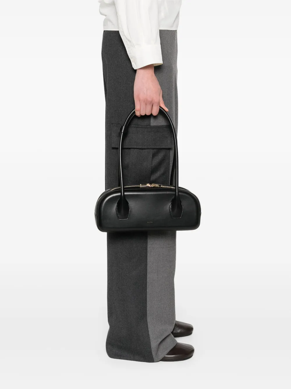 SALCE Leren shopper - Zwart
