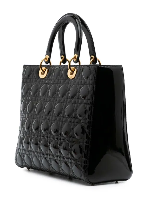 Christian Dior Pre-Owned 2011 ラージ パテント カナージュ