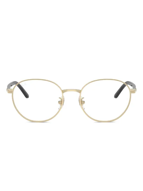 Ray-Ban RB6538D metallic round-frame glasses