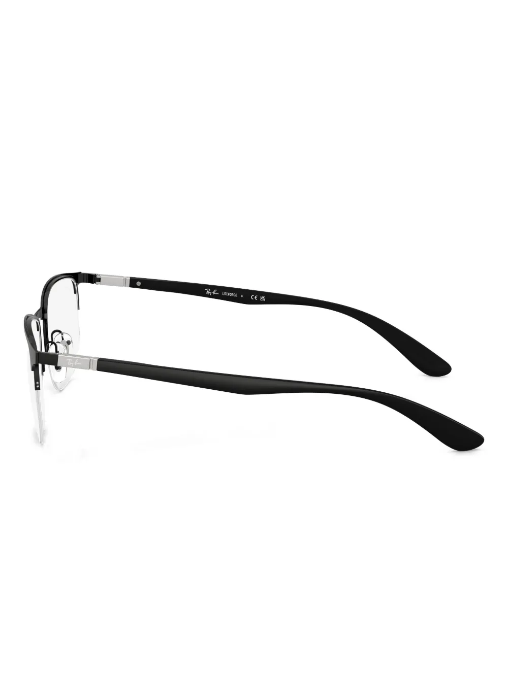 Ray Ban 56mm Rectangle Semi Rimless Optical Glasses In Black