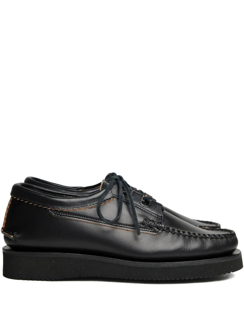 Yuketen leather boat shoes | Black | Image 1