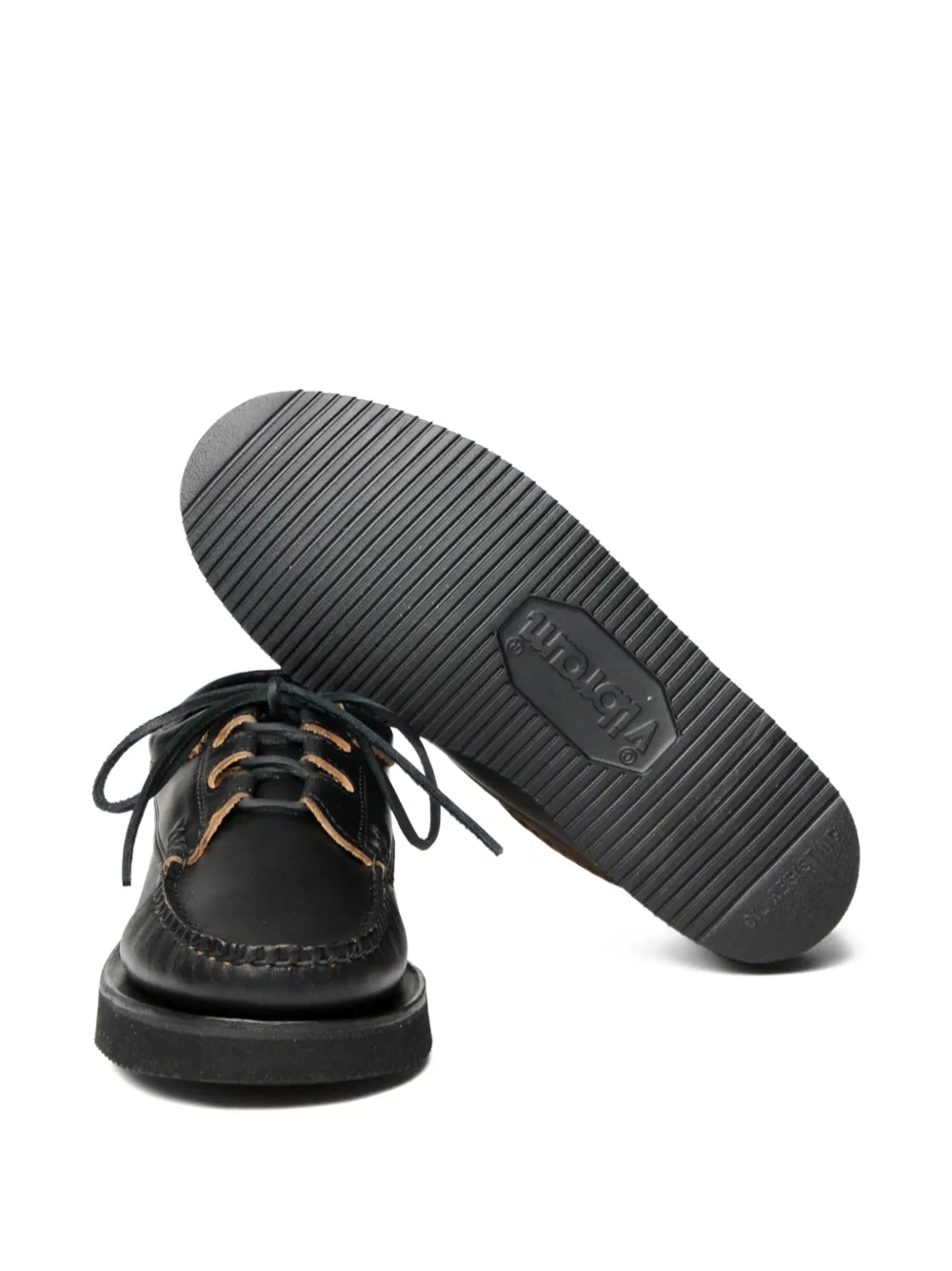 Yuketen leather boat shoes Black