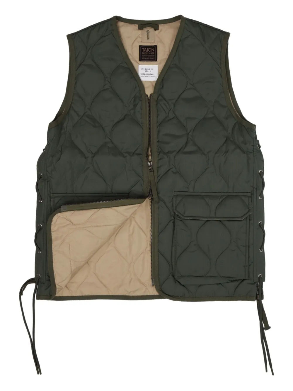 Taion Bodywarmer met V-hals Groen