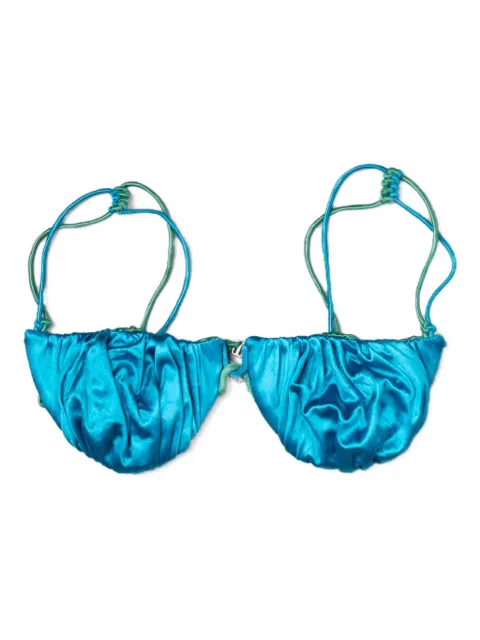 Isa Boulder haut de bikini froncé à design réversible