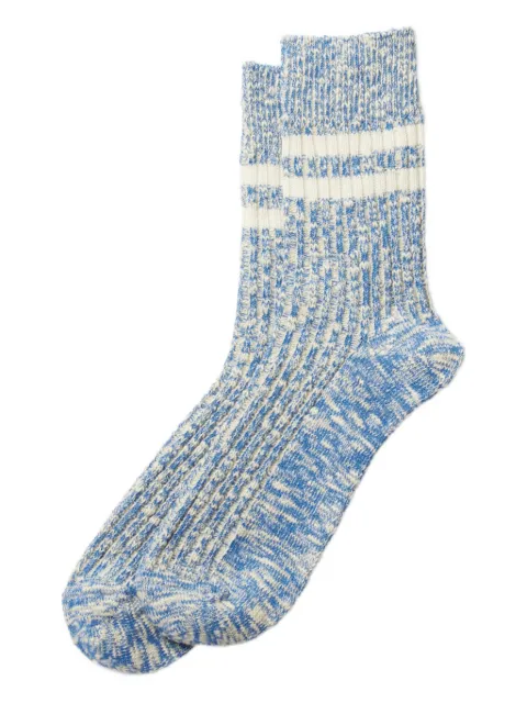 RoToTo stripe-detail slub socks