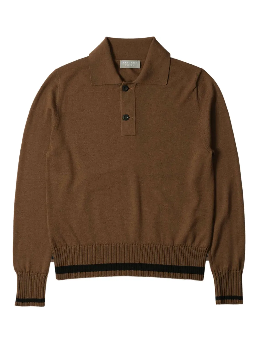 Margaret Howell merino polo shirt | Brown | Image 1
