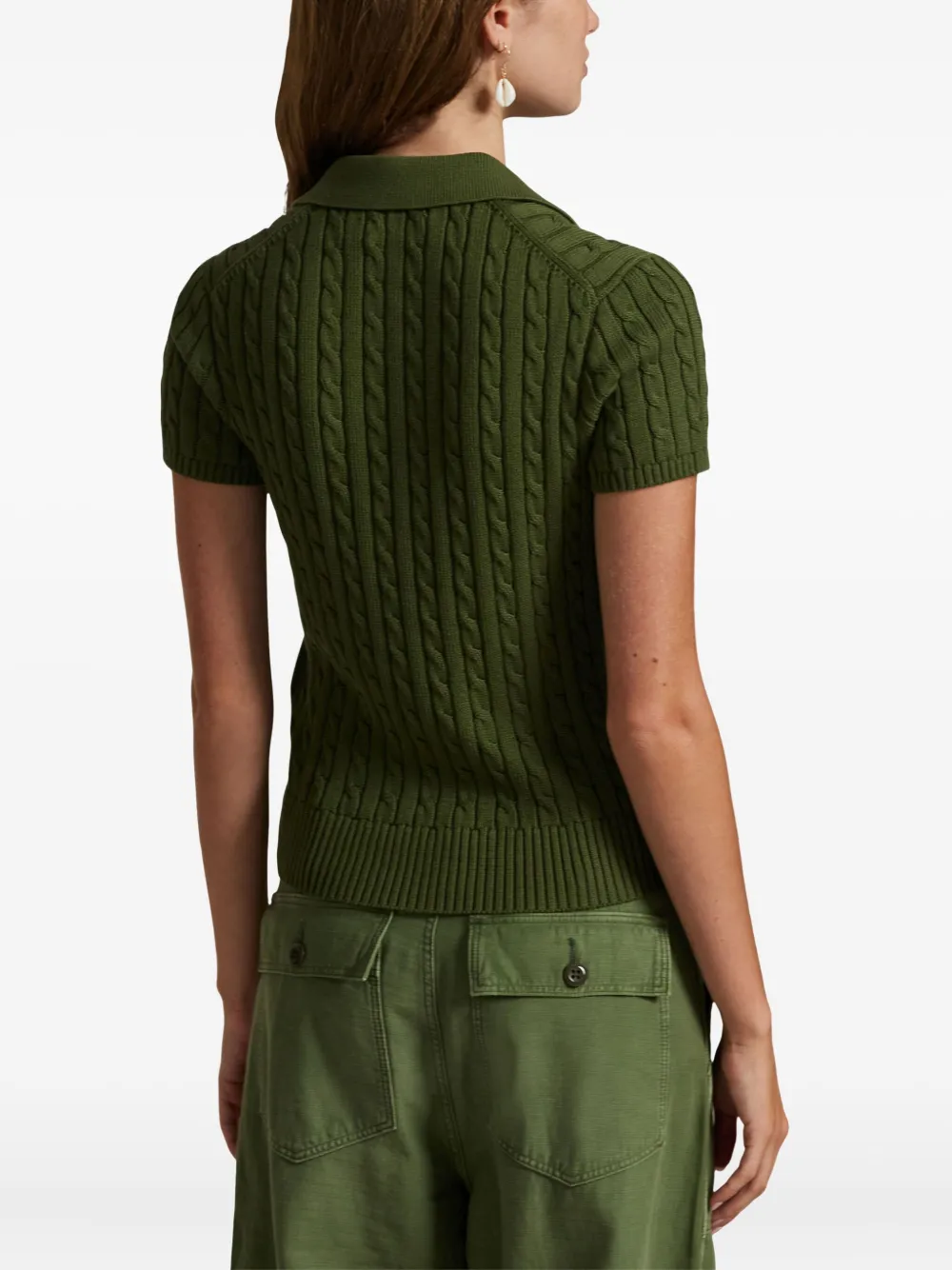 Polo Ralph Lauren Kabelgebreid vest met knoop Groen