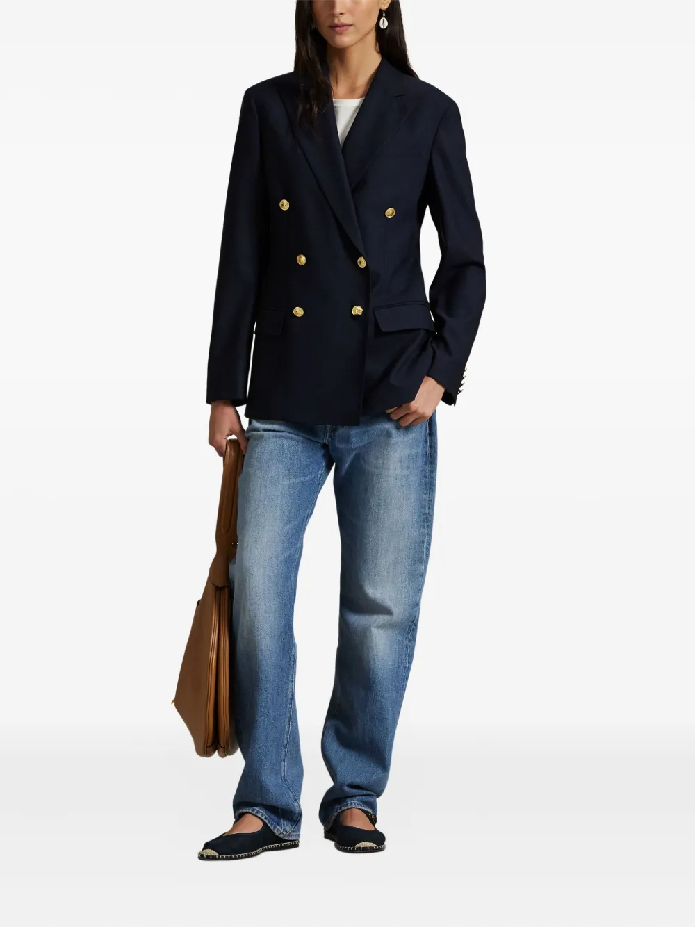 Polo Ralph Lauren Blazer van wolblend met dubbele rij knopen Blauw