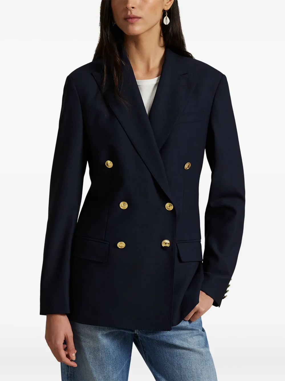 Polo Ralph Lauren Blazer van wolblend met dubbele rij knopen Blauw