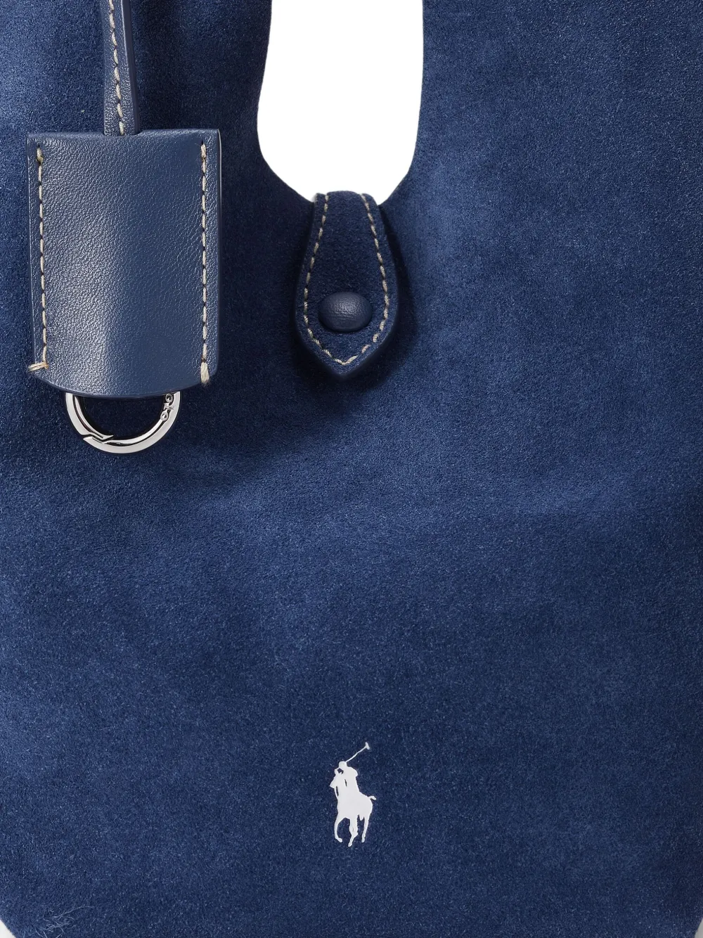 Polo Ralph Lauren Suede Leather Tote Bag In Blue