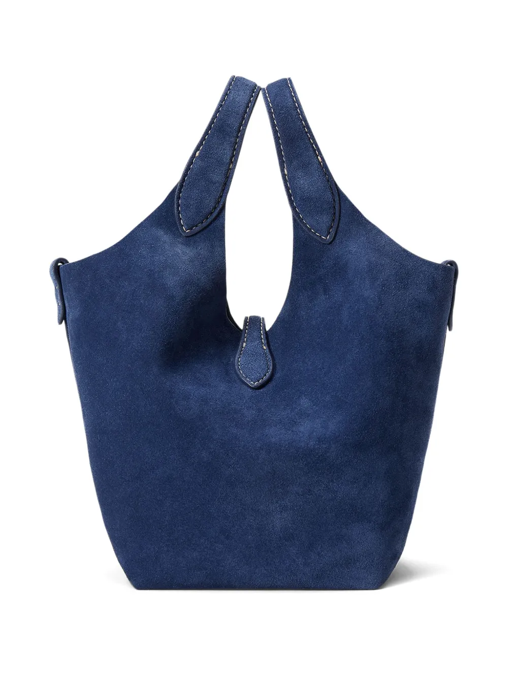 Polo Ralph Lauren Suede Leather Tote Bag In Blue