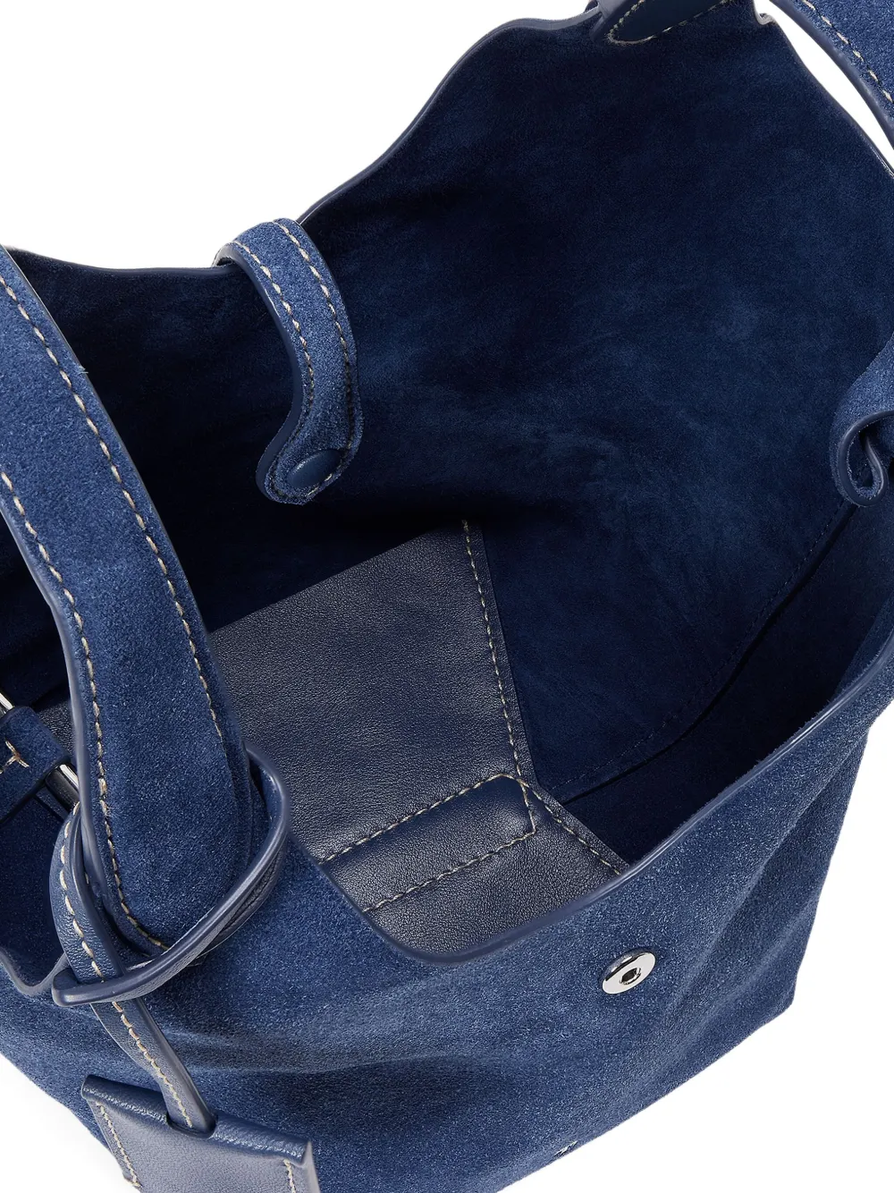 Polo Ralph Lauren Suede Leather Tote Bag In Blue