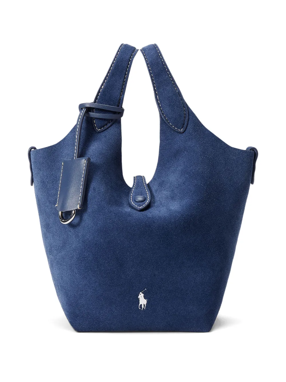 Polo Ralph Lauren Suede Leather Tote Bag In Blue