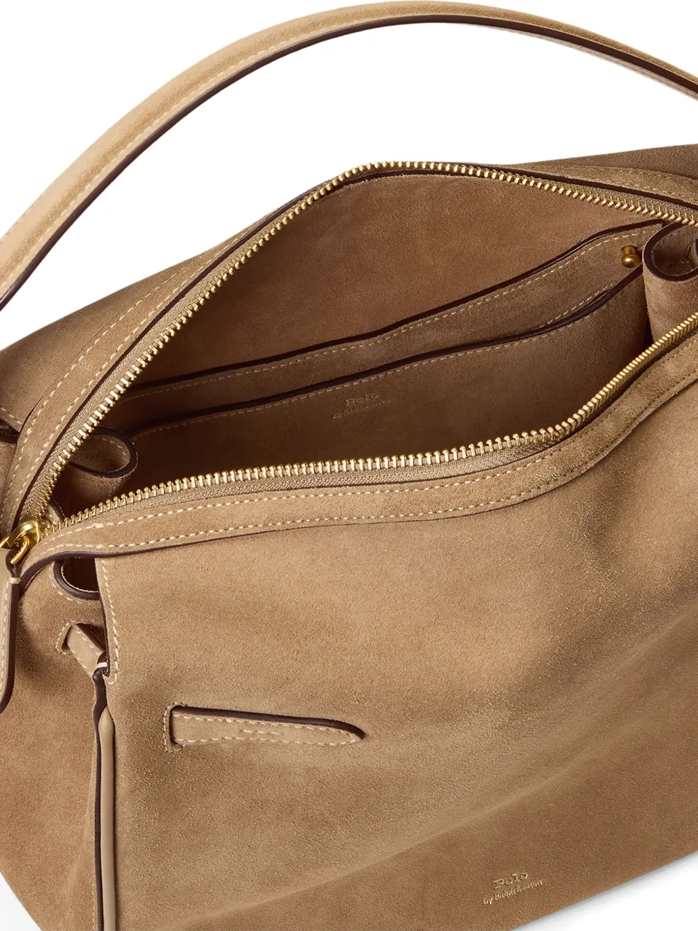Polo Ralph Lauren Id Suede Satchel Bag In Brown