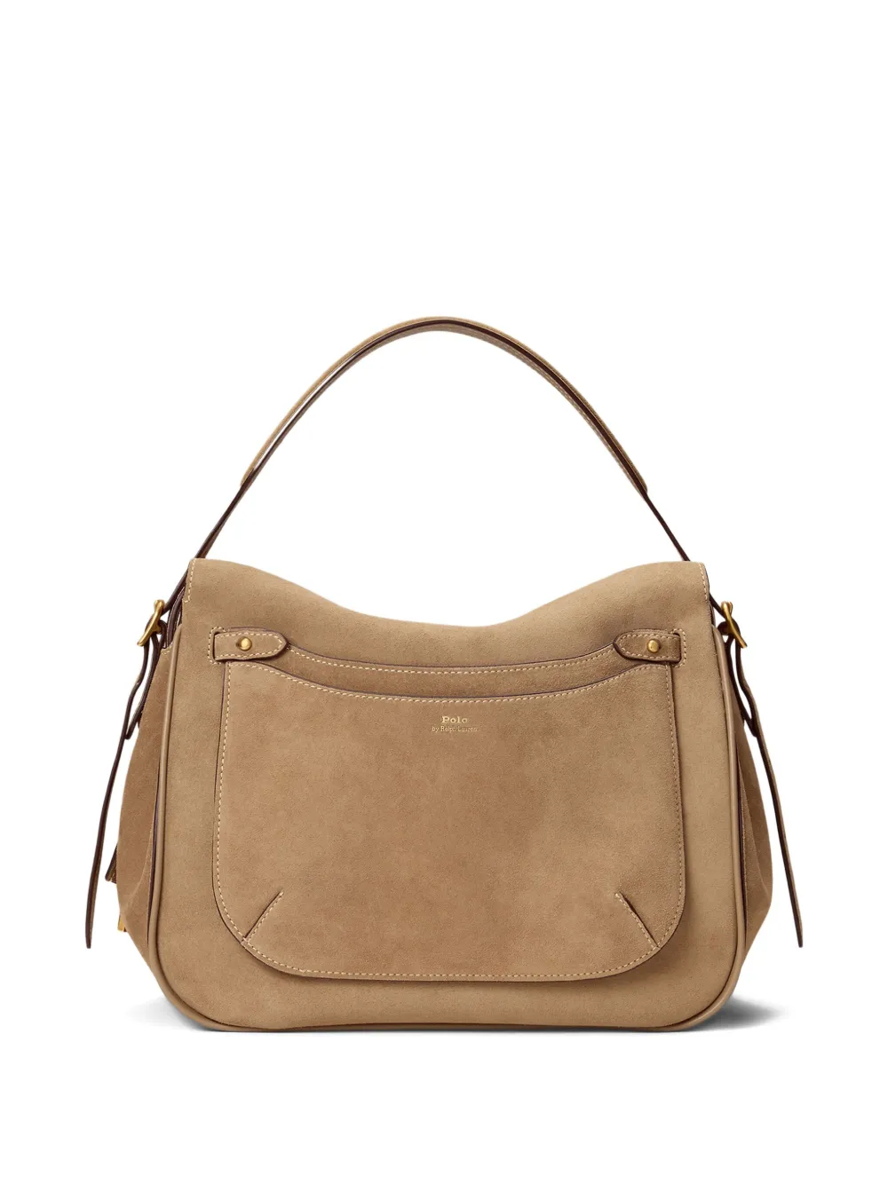 Polo Ralph Lauren Id Suede Satchel Bag In Brown