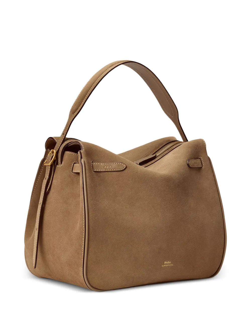 Polo Ralph Lauren Id Suede Satchel Bag In Brown