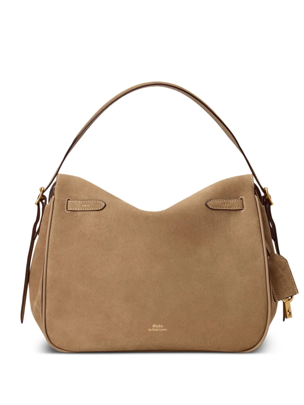 Polo Ralph Lauren Id Suede Satchel Bag In Brown