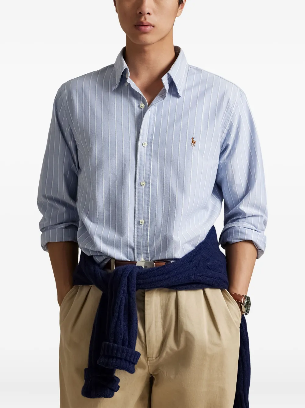 Polo Ralph Lauren Gestreept Oxford overhemd Blauw