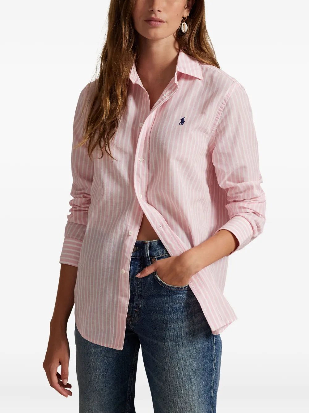 Polo Ralph Lauren Gestreept katoenen blouse Roze