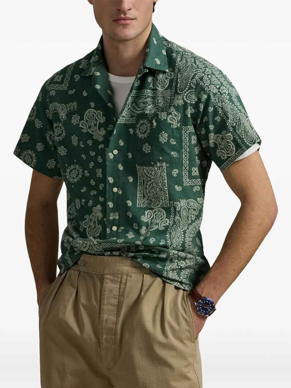 Polo Ralph Lauren Overhemd met bandanaprint Groen