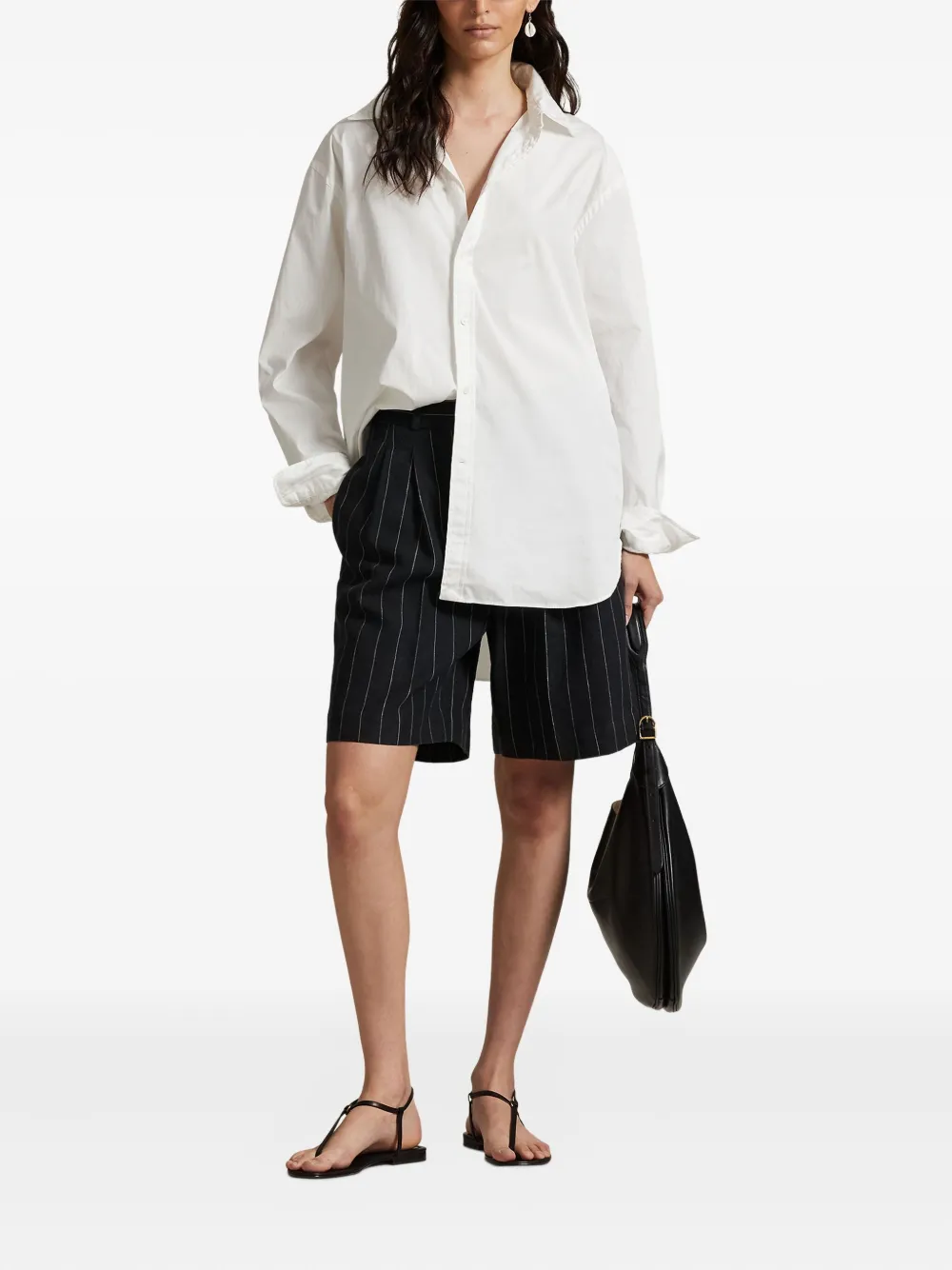 Polo Ralph Lauren Geplooide shorts met krijtstreep Zwart