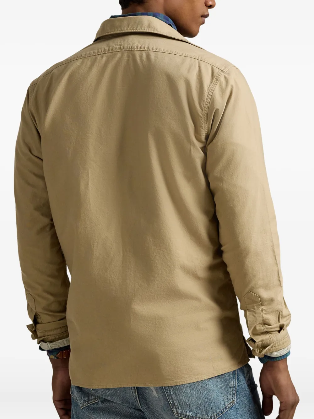 Polo Ralph Lauren Oxford shirtjack met rits Beige
