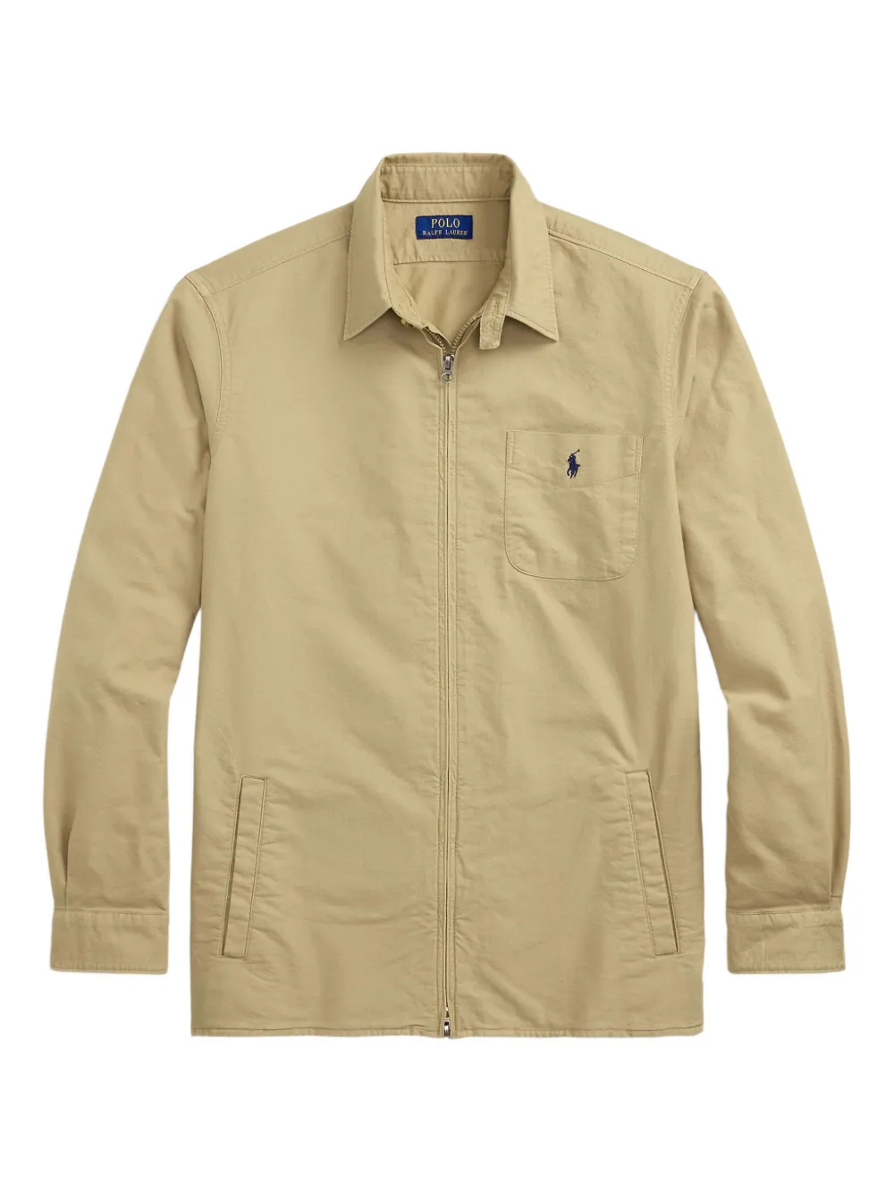 Polo Ralph Lauren Oxford shirtjack met rits Beige