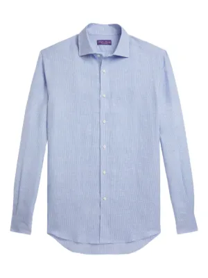 イタリア製 Ralph Lauren purple label シャツ 14.5 Ralph Lauren Purple Label Camisa De Linho Listrada | Azul