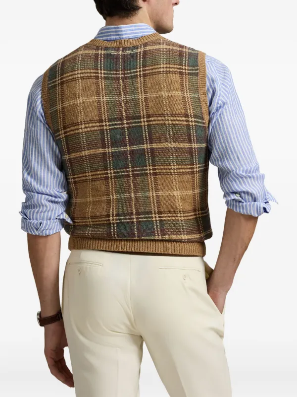 Polo Ralph Lauren Colete Xadrez | Marrom | FARFETCH BR