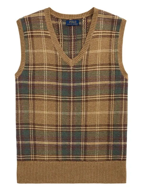 Polo Ralph Lauren Colete Xadrez | Marrom | FARFETCH BR