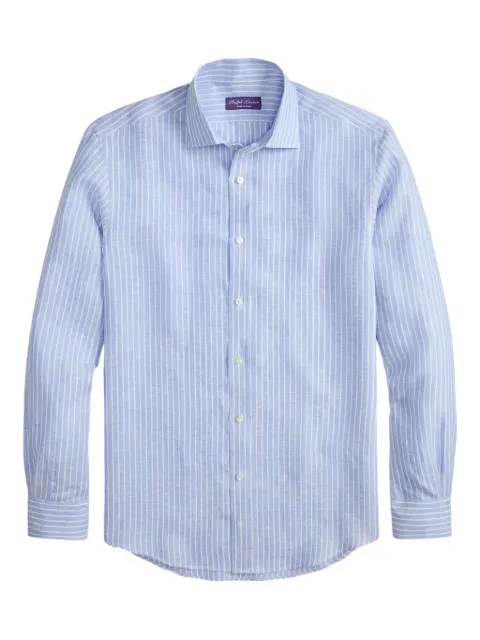 Ralph Lauren Purple Label قميص كتان مخطط