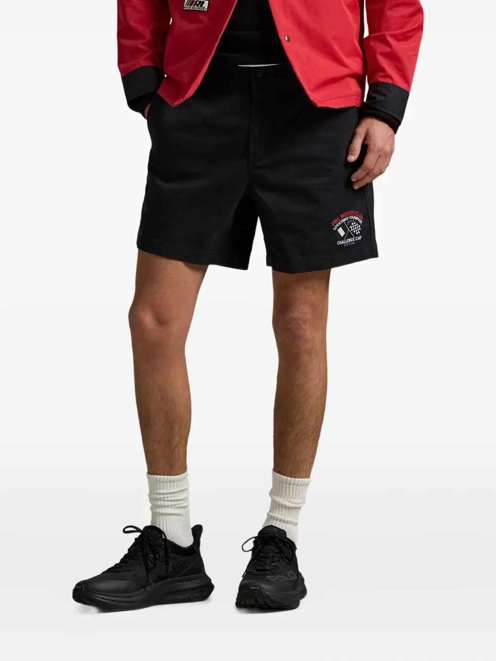Polo Ralph Lauren Motor Club shorts met borduurwerk Zwart