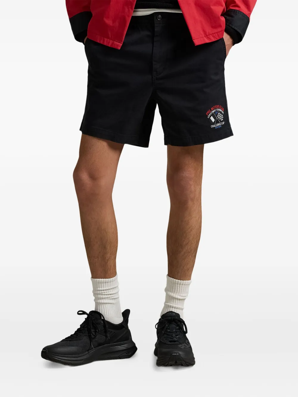 Polo Ralph Lauren Motor Club shorts met borduurwerk Zwart