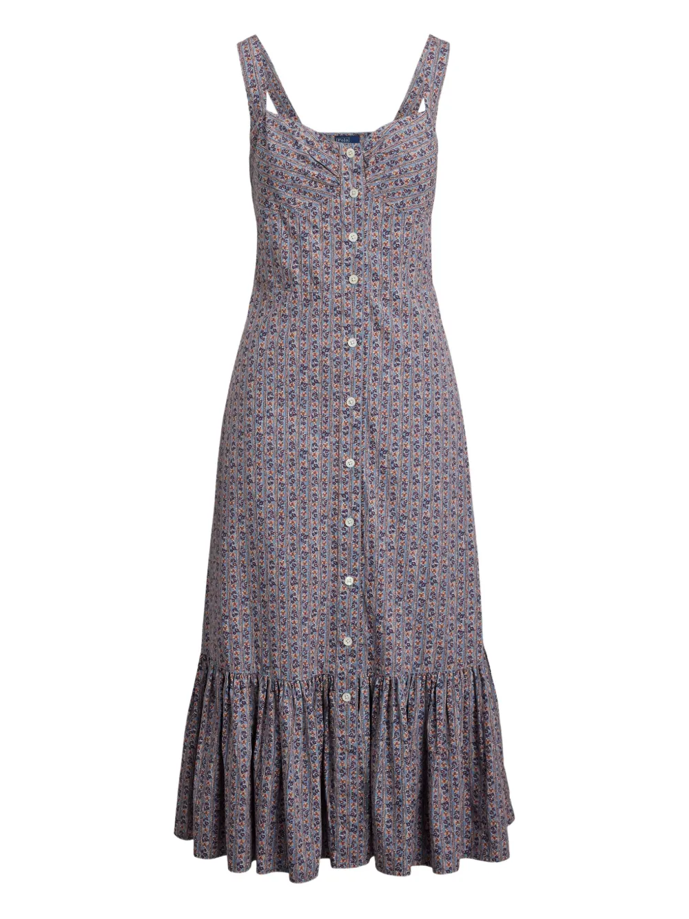 Polo Ralph Lauren floral-print button-front dress - パープル Polo Ralph Lauren floral-print button-front dress - パープル