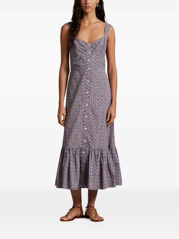 Polo Ralph Lauren floral-print button-front Dress Purple