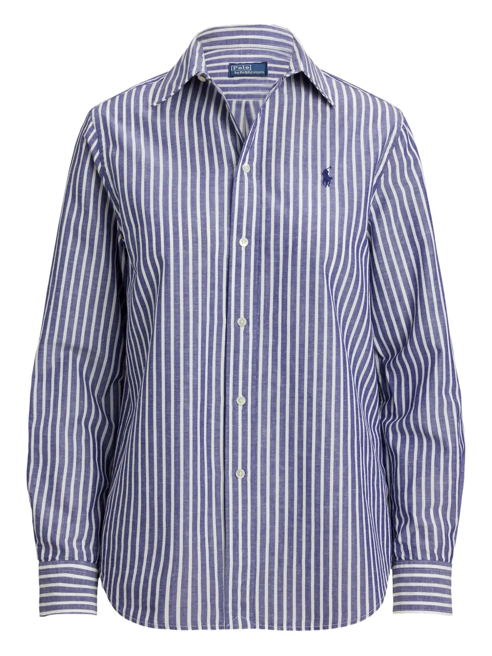 Polo Ralph Lauren striped logo-embroidered shirt | Blue | Image 1