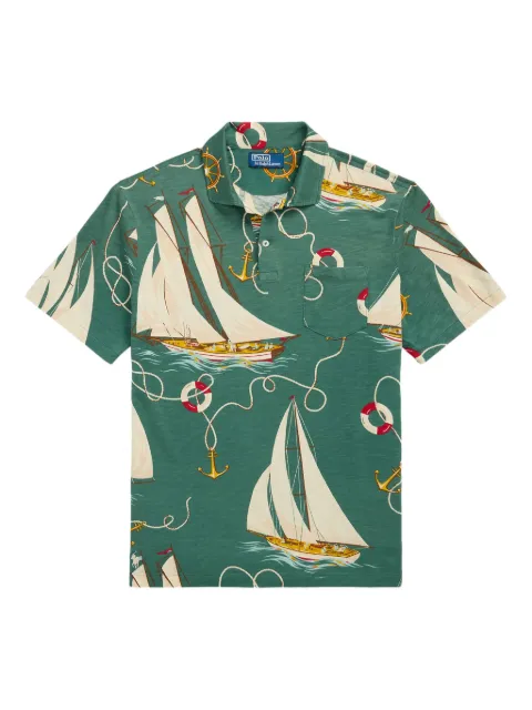 Polo Ralph Lauren sailboat-print short-sleeve polo shirt
