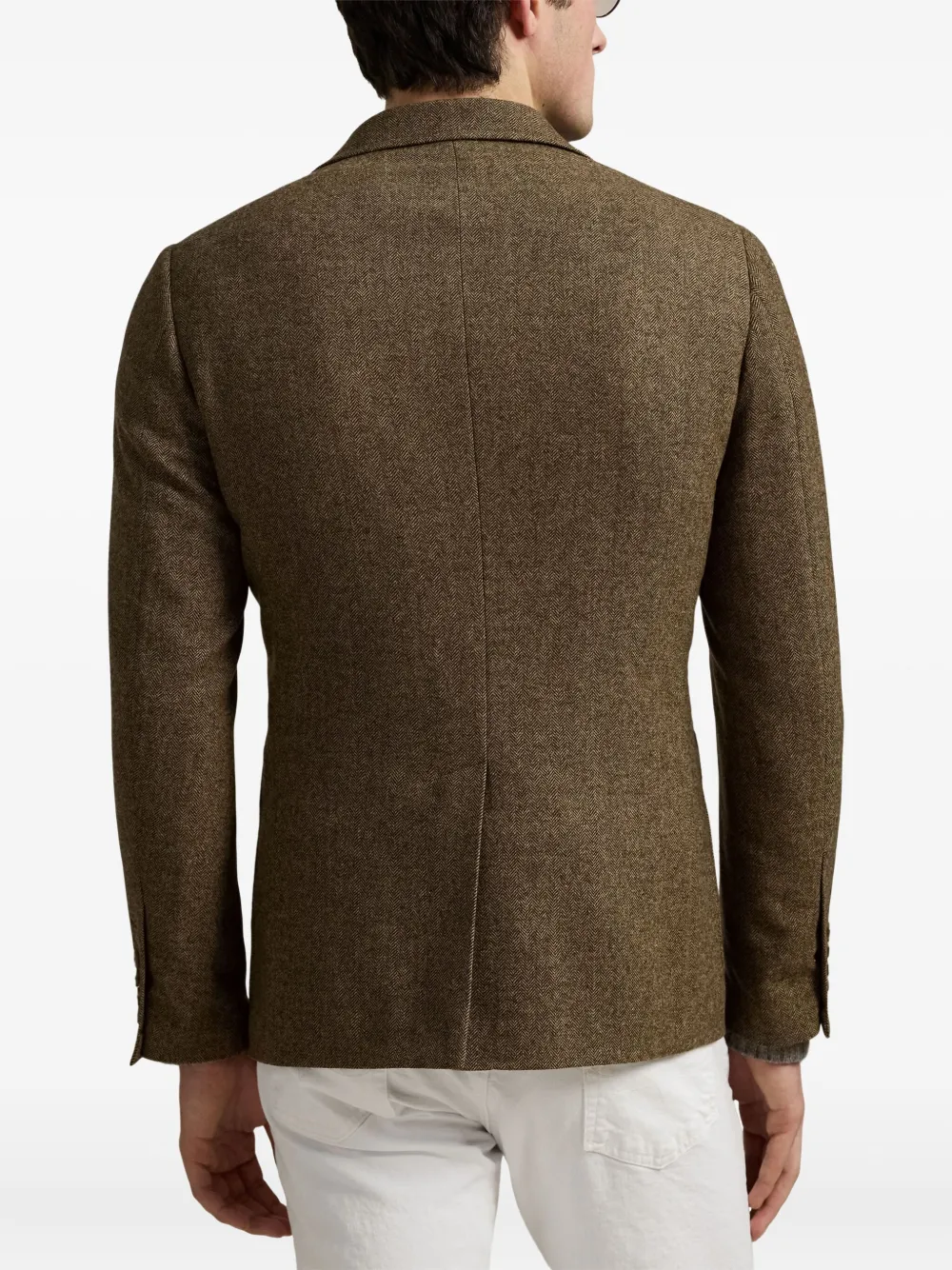 Polo Ralph Lauren Tweed lazer met visgraat-patroon Bruin