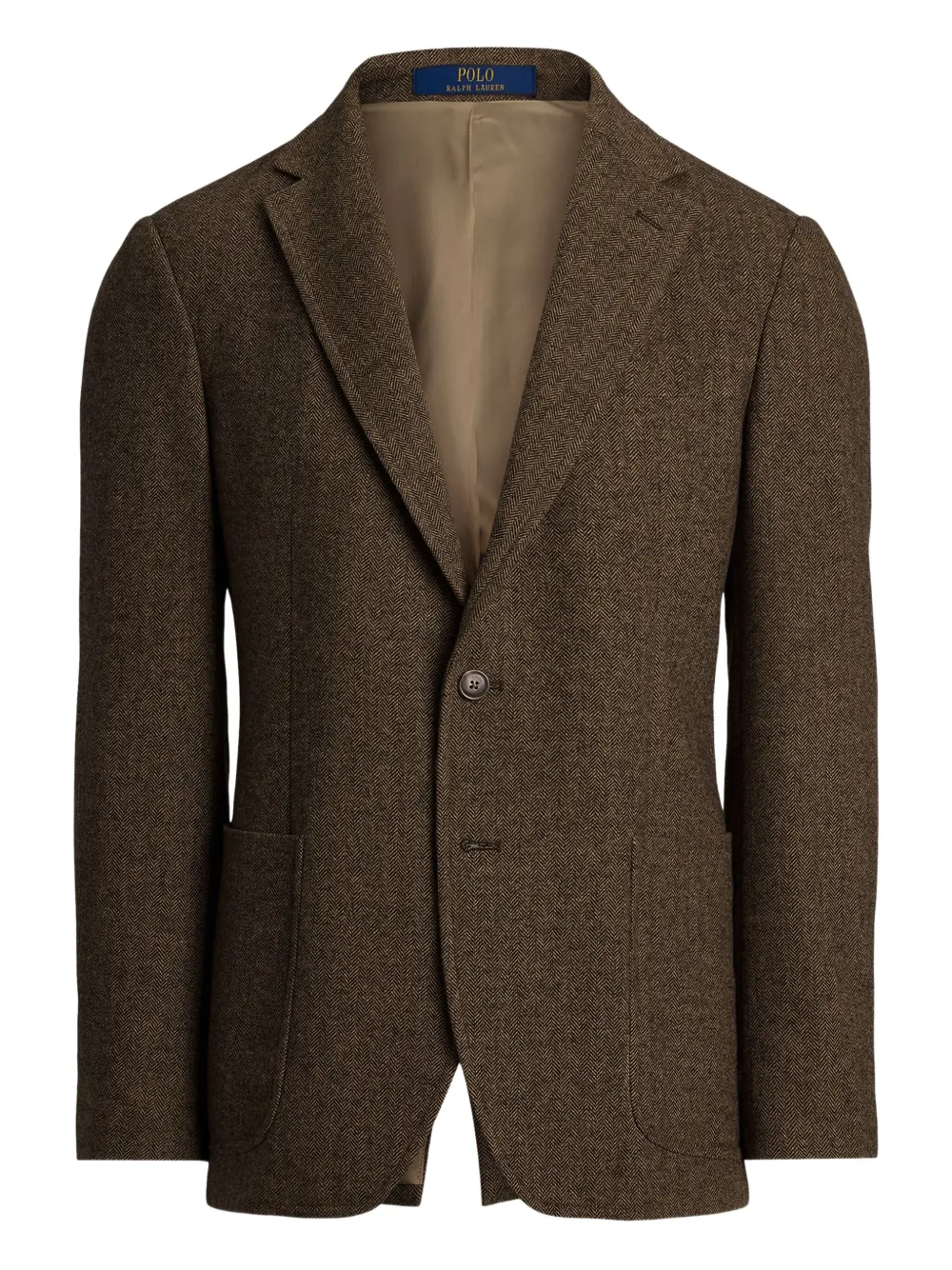 Polo Ralph Lauren Tweed lazer met visgraat-patroon Bruin
