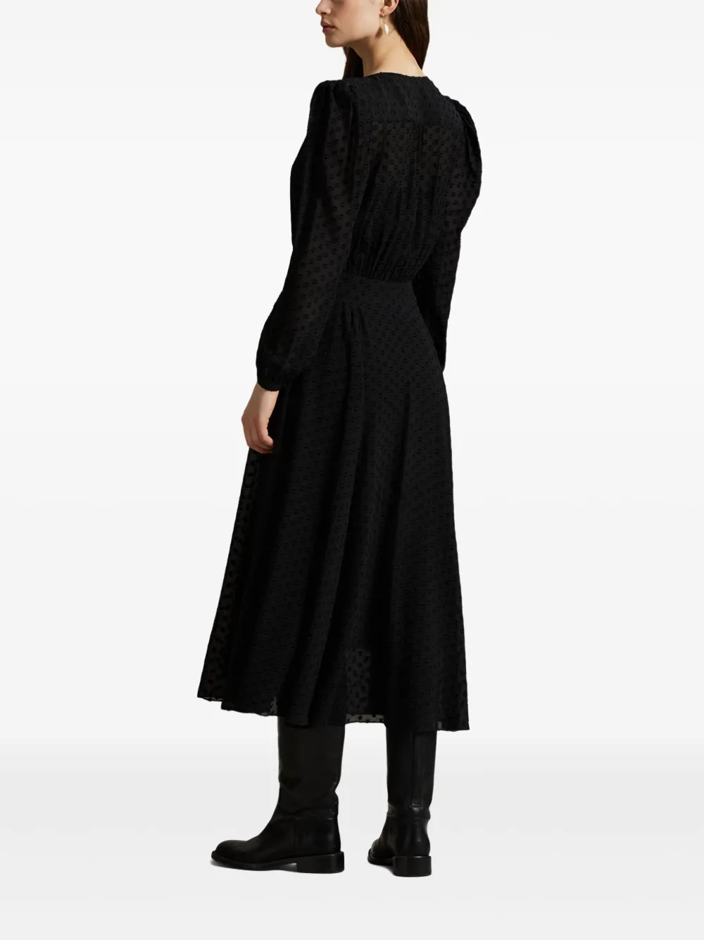 Polo Ralph Lauren Jurk met pofmouwen Zwart