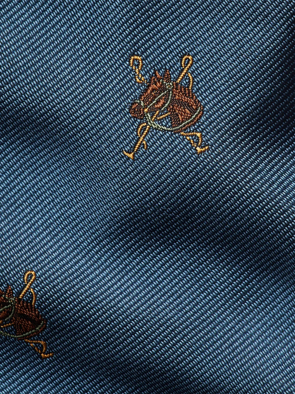 Polo Ralph Lauren Stropdas met paarden-borduurwerk Blauw