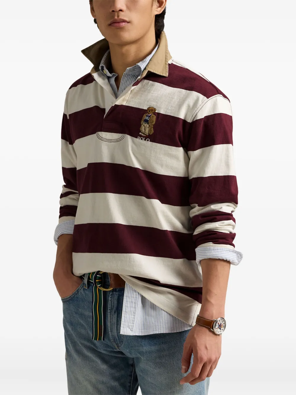 Polo Ralph Lauren Gestreept rugbyshirt Rood