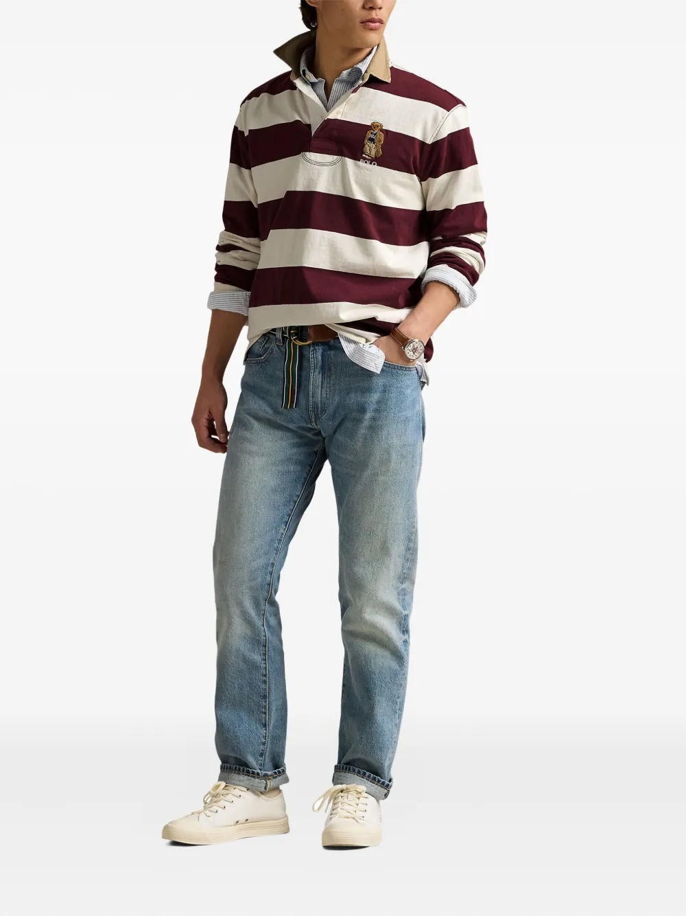 Polo Ralph Lauren Gestreept rugbyshirt Rood