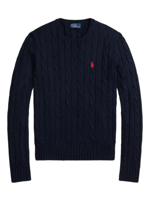 Polo Ralph Lauren سويتر بحياكة الضفيرة ورقبة مستديرة