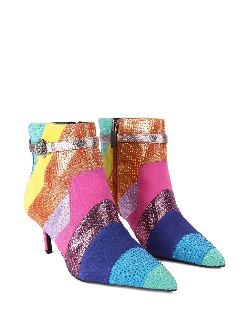 Kurt Geiger London 65 mm Kensington verfraaide enkellaarzen Roze