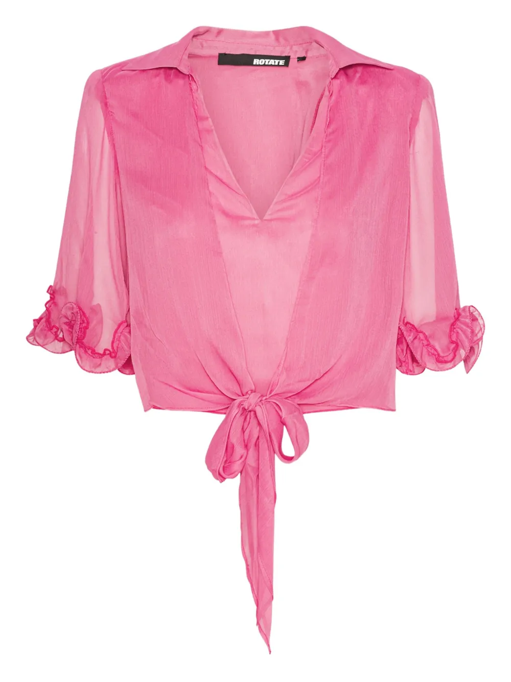 ROTATE BIRGER CHRISTENSEN ruffled cropped blouse | Pink | Image 1