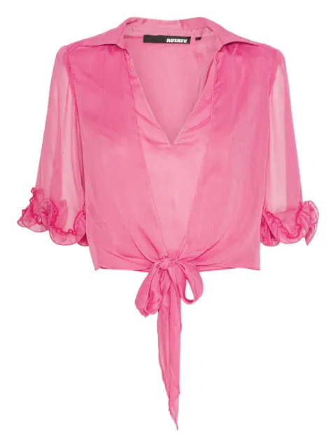 ROTATE BIRGER CHRISTENSEN Cropped-Bluse mit Rüschen