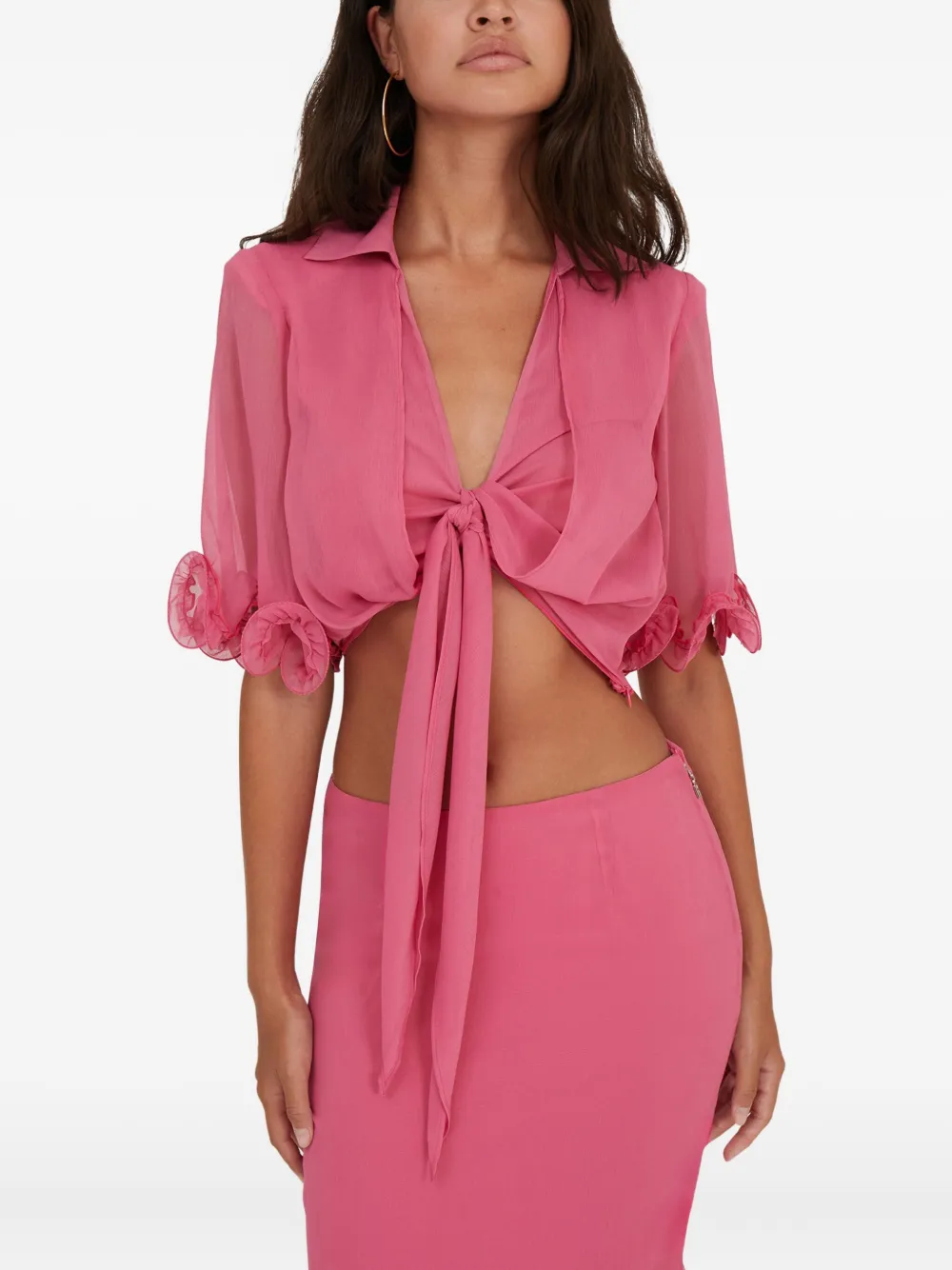 ROTATE BIRGER CHRISTENSEN Cropped shirt Roze