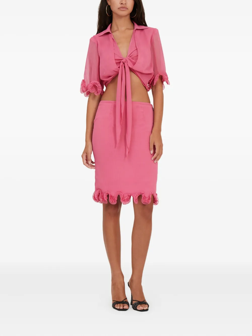 ROTATE BIRGER CHRISTENSEN ruffled cropped blouse | Blouses | Image 2
